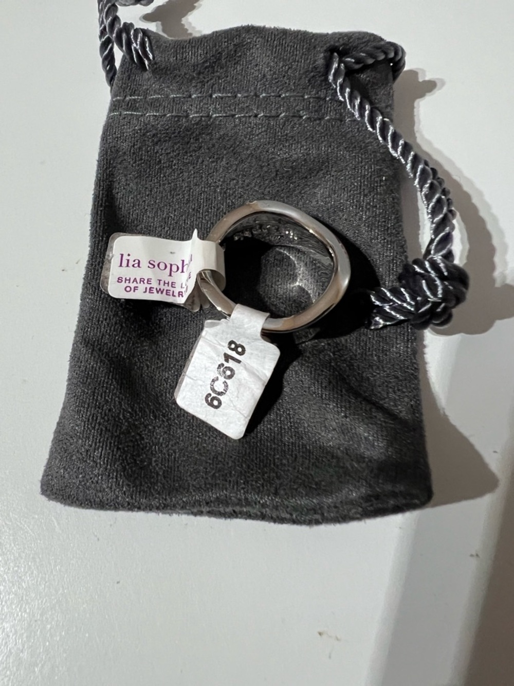 Lia Sophia Silver-Tone Contemporary Loop Ring